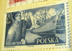 Poland 1956 Merchant Navy Ship In Dock 20g - Used - Gebruikt