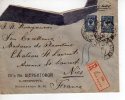 Lettre Recommandée De Pétrograd Pour Nice 1915 Avec Gros Cachet De Cire Rouge Au Verso - Lettres & Documents