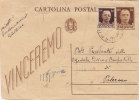 GIBELLINA /  PALERMO - 09.02.1945 - Card_Cartolina Postale Da Cent. 30 + 30_ FASCI - Marcophilia