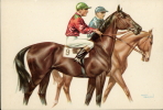 CAVALLI CORSA GALOPPO HORSE RACING JOCKEY CLUB 1930 ILLUSTRATORE BERMOND BIS - Horse Show