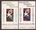 ES1222-1677THC.España.Spain.  Espagne.Exposicion   Filatelica Nacional. BRUSELAS 1953.(Ed 1222/3**),sin Charnela. LUJO - Herdenkingsblaadjes