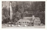 Multnomah Falls OR Oregon, Lodge And Waterfall, Autos, On C1940s Vintage Real Photo Postcard - Andere & Zonder Classificatie