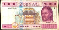 CAS CAMEROUN P210U   10.000  FRANCS   2002    AVF  NO P.h. ! - Kameroen