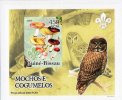 GUINEA BISSAU – GUINEE BISSAU - 2005 - GUFI, FUNGHI E GIGLIO SCOUT - BF DE LUXE NON DENTELLATO - MNH ** - Owls