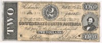 Billete Replica Of SPAIN,  2 Dolars 1864. Confederate States Of America - Confederate (1861-1864)