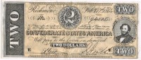 Billete Replica Of SPAIN,  2 Dolars 1864. Confederate States Of America - Devise De La Confédération (1861-1864)