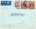 Calcutta Air Mail India Old Cover To USA - 1936-47 Koning George VI