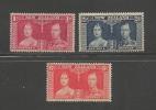 NEW ZEALAND 1937 Mint Hinged Stamp(s) Coronation Serie Complete Nrs. SG 599-601 - Nuevos
