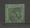 GERMANY -BADEN 1853 Used   Stamp 3 Kreuzer Black On Green Nr. 6 - Used