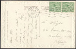 GREAT  BRITAIN - GEORGE V - COIL STRIP  1/2 D  From 1924.  On CARD - ESSEX  -1934 - Covers & Documents