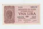 ITALY 1 Lire 1944 AUNC P 29b 29 B - Italia – 1 Lira