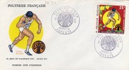 FDC  POLYNÉSIE  TAHITI  1975 # JEUX PACIFIQUE SUD # SPORT # LANCEE POIDS # GUAM # POSTE AERIENNE - FDC