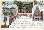 Gruss Aus Munster I W 1897 Hotel Centralhof Postcard - Münster