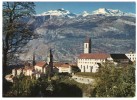 SWITZERLAND - CHUR DER HOF MIT DEM CALANDA / WITH LIECHTENSTEIN STAMPS - Chur