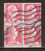 Timbre France Y&T N°1011 Bloc De 4. Obl.  Marianne De Muller.  15 F. Rose Carminé. Cote 0,60 € - 1955-1961 Marianne De Muller