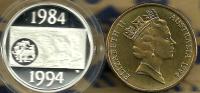 AUSTRALIA $1 10 YEARS OF DOLLAR COIN 1994 AG SILVER PROOF QEII  READ DESCRIPTION CAREFULLY!! - Sets Sin Usar &  Sets De Prueba