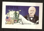 Staffa ( Ecosse / Scotland ) 1 BF ** Winston Churchill, Cigare, Fumeur, Noeud-papillon, Module Lunaire, Appolo, Espace - Cinderellas