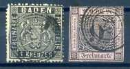 GERMANY BADEN - YEAR 1851 + YEAR 1860 - V5950 - Used