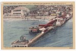 USA -ATLANTIC CITY NJ - PIER-AUDITORIUM-CONVENTION HALL-AERIAL VIEW- C1940s Postcard~NEW JERSEY [c2545] - Atlantic City