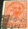 South Australia 1868 Queen Victoria 1d - Used - Usados