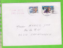 Sur Env. AIR MAIL - ETATS UNIS - Lincoln - 2 Timbres - Poststempel