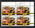 Canada MNH Scott #1986 Upper Right Plate Block 48c Volunteer Firefighters - Plate Number & Inscriptions