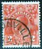 Australia 1926 King George V 2d Red Small Multiple Wmk - HUONVILE TASMANIA PM - Used Stamps