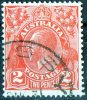 Australia 1926 King George V 2d Red Small Multiple Wmk - CRESSY TASMANIA PM - Used Stamps