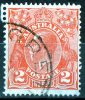 Australia 1931 King George V 2d Red C Of A  Wmk - GRETNA TASMANIA PM Crease Lower Left - Used Stamps