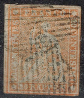 Suisse - 1854 - Y&T N° 29 A, Fil Vert, Oblitéré - Gebraucht