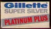 SCATOLETTA LAMETTE  DA BARBA -GILLETTE SUPER SILVER PLATIUM PLUS- ANNO 1970? - Razor Blades