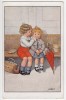 P CHILDREN SITTING ON A BENCH WITH LAGUAGE UKV  Nr. 26310 OLD POSTCARD - Kraenzle