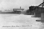 Zanesville OH MUskingum River Dam 1905 Postcard - Zanesville