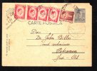 INFLATION 1946  STATIONERY CARD NICE FRANKING 5 STAMPS SENT TO MAIL ROMANIA. - Briefe U. Dokumente