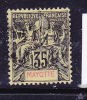 MAYOTTE N°18 35C NOIR S JAUNE TYPE ALLÉGORIQUE OBL - Autres & Non Classés