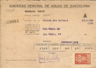 España--1945--Barcelona--Gava--Sociedad General De Aguas De Barcelona--Sello Municipal - Espagne