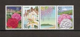 JAPAN NIPPON JAPON FLOWERS IN KANAGAWA, KANAGAWA 2004 / MNH / 3676 - 3679 - Unused Stamps