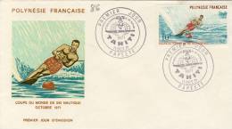 FDC  POLYNÉSIE  TAHITI  1971 COUPE DU MONDE SKI NAUTIQUE # SPORT # OCEAN # - Waterski