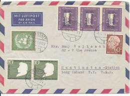 Germany Air Mail Cover Sent To USA Rastatt 9-4-1956 Good Stamped - Storia Postale