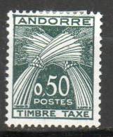 ANDORRE  Taxe 50c Vert Noir 1961 N°45 - Nuovi