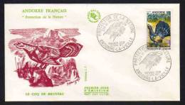 GRAND TETRAS - COQ DE BRUYERE / 1971 # 211 ANDORRE FRANCAIS ENVELOPPE  FDC ILLUSTREE (ref 3335) - Brieven En Documenten