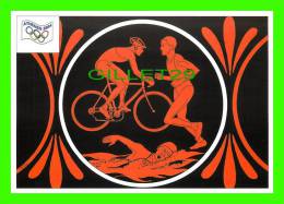 JEUX OLYMPIQUES, ATHÈNES  - LE TRIATHLON - BICYCLE - ILLUSTRATEUR, J.M. PETEY - No 30 - FESTICART 2004 - TIRAGE 800 Ex - - Jeux Olympiques