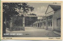 „ Bad Lippspringe, Kurpark Eingang“   Um 1930/1940,  Ansichtskarte, Ungebrauchte Karte - Paderborn