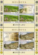 MOLDAVIA / MOLDOVA--  EUROPA 2012 -TEMA ANUAL " VISITE MOLDOVA".-  DOS HOJITAS BLOQUE Procedentes Del CARNET - 2012