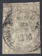 1854-62 SVIZZERA USATO STRUBEL 2 R FILO VERDE UNIFICATO 25 - SZ001 - Usados