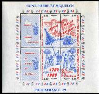 Feuillet** De 4 Timbres Gommés "Philexfrance 89" (YT 3 - 1989) - Blocs-feuillets