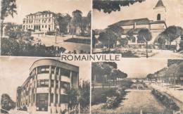 ( CP SM PF 93 )  ROMAINVILLE  /  La Mairie - L' Église - Le Groupe Scolaire H. Barbusse - Le Square - - Romainville