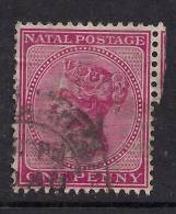 NATAL 1882 - 89 QV 1d ROSE USED STAMP WMK CA.. ( D348 ) - Natal (1857-1909)