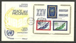 United Nations New York  26.06.1970 FDC Naciones Unidas UN Service To Humanity With Block - Storia Postale