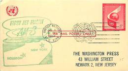 1959  American Airlines First Jet Flight New York - Houston  On UXC3  Postal Card - Posta Aerea